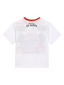 Dolce & Gabbana Kids painterly-print cotton T-shirt - Wit