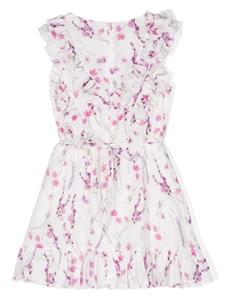 Miss Blumarine floral-print cotton dress - Wit