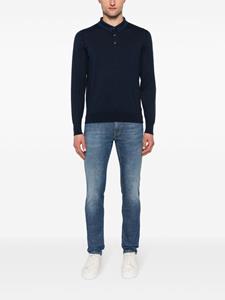Fedeli fine-knit cotton polo shirt - Blauw