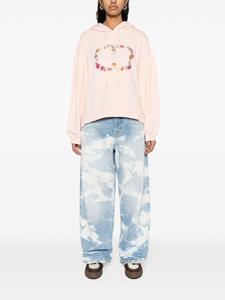 TWINSET logo-embroidered cotton hoodie - Roze