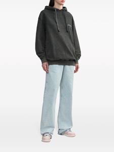 Alessandra Rich graphic-print cotton hoodie - Grijs