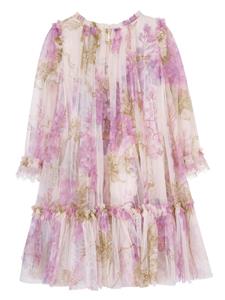NEEDLE & THREAD KIDS Wisteria floral-print tulle dress - Beige