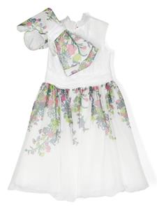ELIE SAAB JUNIOR bow-detail taffeta dress - Wit