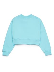 MM6 Maison Margiela Kids logo-print cotton sweatshirt - Blauw