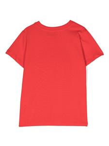 Moschino Kids Teddy Bear logo-print cotton T-shirt - Rood