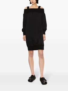 Yohji Yamamoto square-neck cady midi dress - Zwart