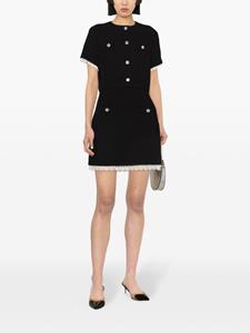 Maje Tweed mini-jurk met afwerking van kant - Zwart