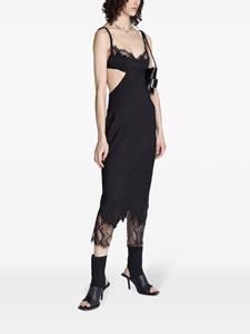 Dion Lee lace-trim cut-out slip dress - Zwart