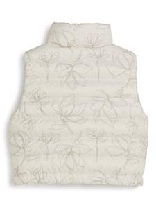 Brunello Cucinelli Kids floral-print down vest - Beige