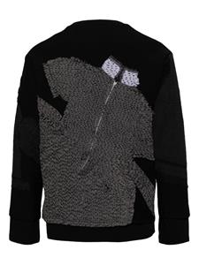 By Walid embroidered patchwork sweatshirt - Zwart