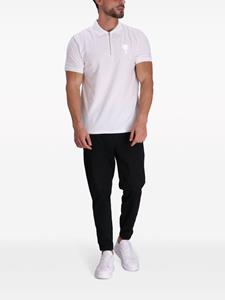 Karl Lagerfeld embroidered-logo stretch-cotton polo shirt - Wit