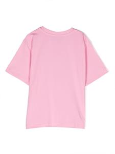 Moschino Kids Katoenen T-shirt met logoprint - Roze