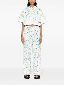 Marni floral-print cotton hoodie - Wit