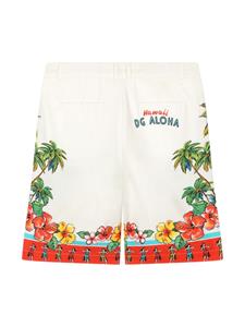 Dolce & Gabbana Kids Hawaiian-print Bermuda shorts - Wit