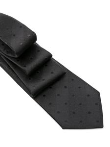 Saint Laurent Zijden stropdas met stippen - Zwart