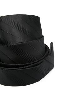 Saint Laurent Gestreepte zijden stropdas - Zwart