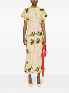 Victoria Beckham Midi-jurk met abstracte print - Beige