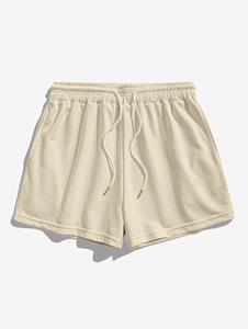 Zaful Women's Basic Plain Solid Color Drawstring Pockets Pull On Mini Shorts