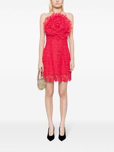 Oscar de la Renta Kanten mini-jurk met bloemapplicatie - Rood
