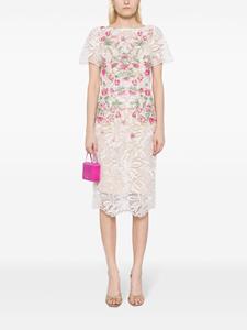 Marchesa Notte Midi-jurk met bloemenprint - Wit