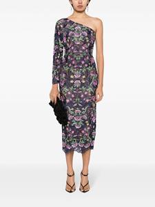 Marchesa Notte Alexis floral-embroidered lace dress - Blauw