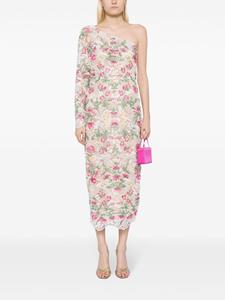 Marchesa Notte Alexis midi-jurk met bloemenprint - Wit