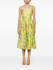 Marchesa Notte Alex midi-jurk met bloemenprint - Groen
