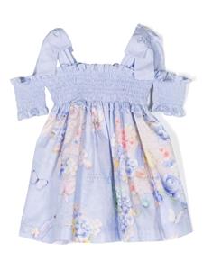 Lapin House Gelaagde jurk met bloemenprint - Blauw