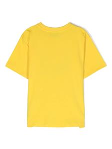Moschino Kids Katoenen T-shirt met logoprint - Geel