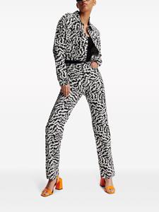 Karl Lagerfeld High waist straight jeans met abstracte print - Zwart