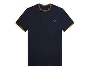 Fred Perry Twin Tipped Ringer T-Shirt - BLUE- Heren