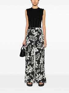 Sacai floral-print cargo trousers - Zwart