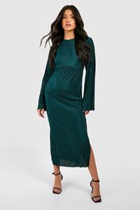 Boohoo Maternity Plisse Batwing Midaxi Dress, Emerald