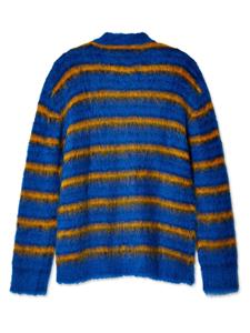 Marni mohair-blend striped cardigan - Blauw