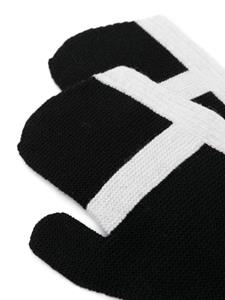 Homme Plissé Issey Miyake Wollen handschoenen met koord - Zwart