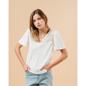 GRACE AND MILA T-shirt Manoir, detail in kant
