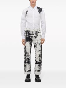Alexander McQueen Fold-print cropped jeans - Wit