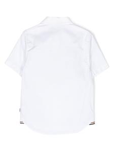 BOSS Kidswear embroidered-logo cotton shirt - Wit