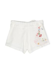 Lapin House Linnen shorts met bloemenprint - Wit