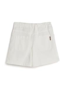 Brunello Cucinelli Kids pleated cotton shorts - Wit