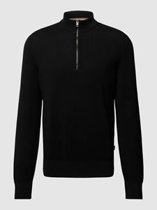 BOSS Ebrando-P Halfzip Pullover Schwarz