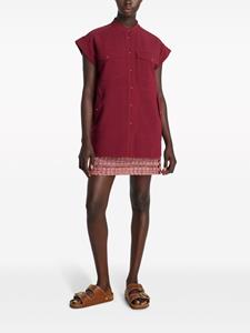 St. John knitted-trim tweed miniskirt - Rood