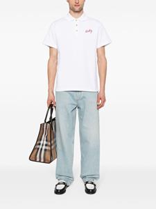 Bally embroidered-logo cotton polo shirt - Wit