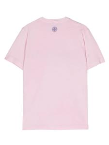 Stone Island Junior logo-appliqué T-shirt - Roze