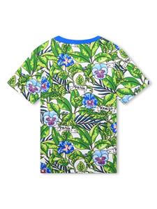 Kenzo Kids T-shirt met bloemenprint - Groen