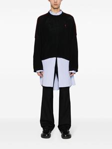 Maison Margiela herringbone-pattern wool trousers - Zwart