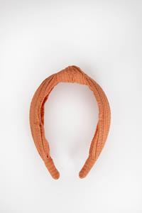 Sissy-Boy Oranje Seersucker Haarband Met Knoopdetail