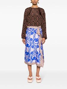 DRIES VAN NOTEN Gedrapeerde midi-rok - Blauw