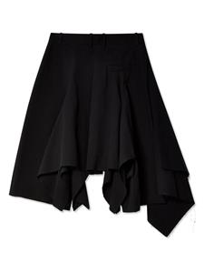 Niccolò Pasqualetti raw-cut asymmetric skort - Zwart