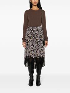 Zadig&Voltaire Kaya floral-print midi skirt - Zwart